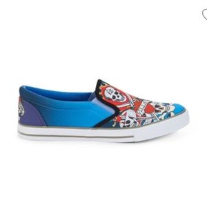Ed Hardy Thorn Ombre Skull Print Slip-on Sneakers